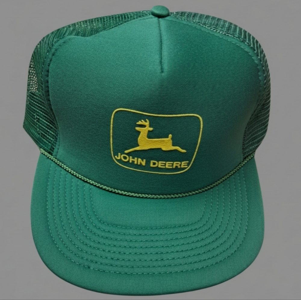 Vintage John Deere Snapback Hat Cap Green Yellow Logo NWOT